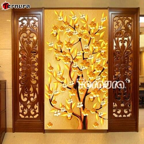 5D DIY Diamond Painting Full Square Round Drill Golden wealth tree Diamond Mosaic Rhinestone Embroidery Cross Stitch Home Decor
