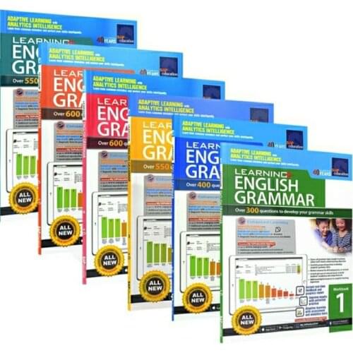 6 Books 7-12 years old SAP Learning Grammar Workbook Singapore grammar exercise book set