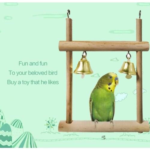 8Pcs/Set Bird Parrot Toys Wooden Hanging Swing Hammock Climbing Ladders Perches P15D