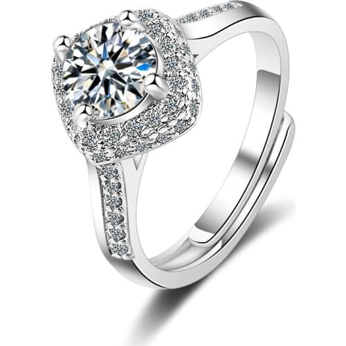 925 Sterling Silver Female Zircon Adjustable Open Finger Rings For Women Girls Wedding Dorpshipping Anelli Fine Party Jewelry