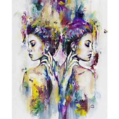 Color Sisters Diamond Embroidery Full Square 5D Cros Stitch Diamond Painting Cross Stitch Mosaic 3D Picture Gay Lover Wall Decor