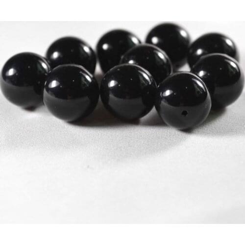 Wholesale Solid Color Black Beads DIY Jewelry Making Acrylic Loose Round Spacer Beads Craft Accessories 6.8.10.12.14mm YK-04