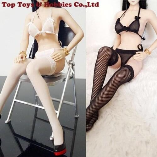 Black/White Color 1/6 Scale Sexy Female Figure Accessory Erspective Small Mesh Underwear Panties Set Model for 12'' Body
