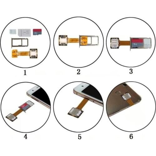 Hybrid Double Dual SIM Card Micro SD Adapter for Android Phone Extender Nano Mic N84A