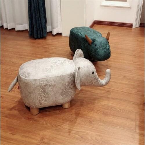 [HHT] Creative Small Stool Solid Wood Animal Home Decorations Living Room Doorway Coffee Table Stool Children Cartoon Chair
