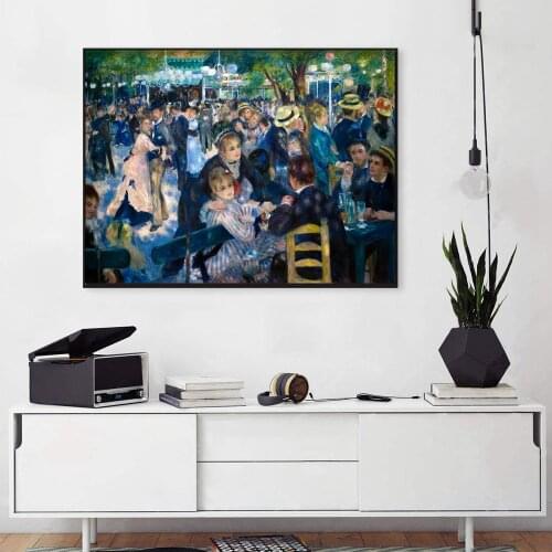 Auguste Renoir Canvas Painting Reproduction "Le Bal Au Moulin De La Galette" Painting for Living Room Wall Art Poster Art Print