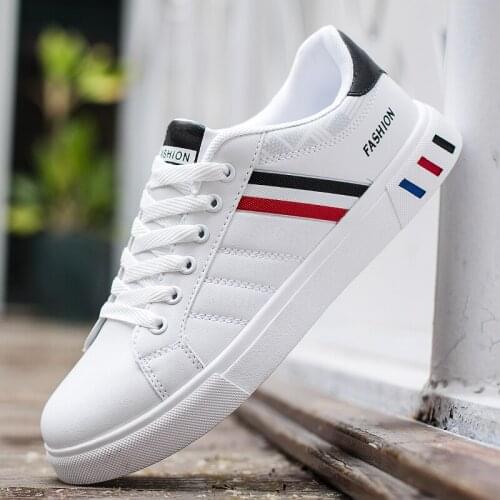 Autumn Breathable Mens Casual Shoes Trend Lightweight Leisure Comfortable Sneakers Shoes Lace-Up Artificial leather Fashion