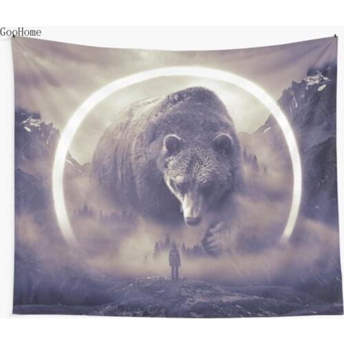 Bear Wall Tapestry Beach Towel Polyester Blanket Yoga Shawl Mat Tapestry Design Wall Decor for Bedroom Living Room Dorm