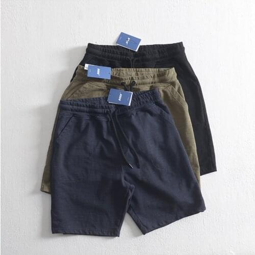 Obrix Soft Comfortable Cotton Elastic Waist Solid Color Shorts For Men