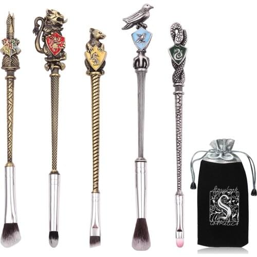 Makeup Brushes Set Foundation Blending Blush Concealer Eyebrow Face Powder Brush With Pouch for Women Girls (Bronze)