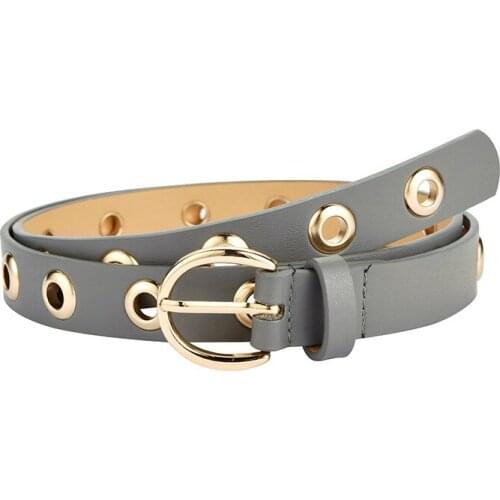 2021 New Women Waist Belt Strap Hollow Rivets Pu Leather Strap For Womens Slim Waistband Female Ladies Jeans Apparel Accessories