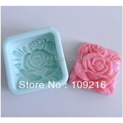 Wholesale!!!1pcs Peony with Square (H0053) Silicone Handmade Soap Mold Crafts DIY Mold