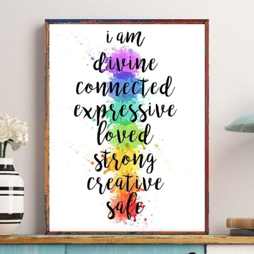 Chakra Poster Canvas Painting Mindfulness Gift Gym Yoga Studio Decoration Picture Mindful Chakra Meditation Wall Art Prints