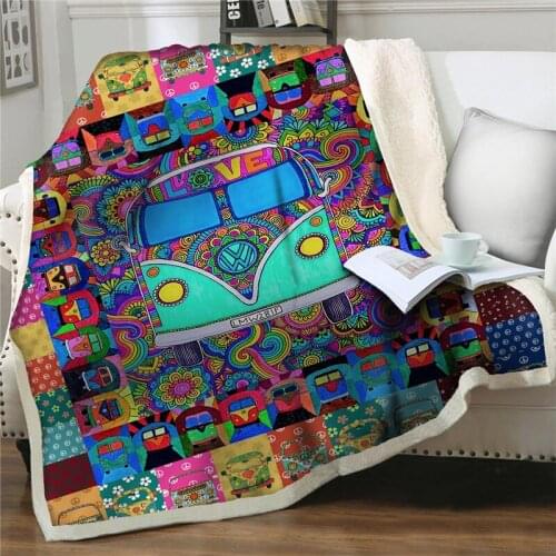 3D Cartoon car Printing Plush Blanket sofa bed Quilts cover Home Office Washable Kids Sherpa soft flannel Warm Bed Throw Blanket