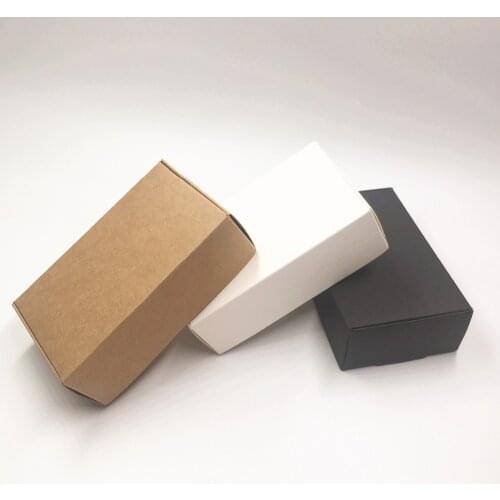 50pcs Brown/white/black Handmade gift boxes, Love Handmade Candy Box,Kraft paper packing strong Box Handmade nougat/chocolate