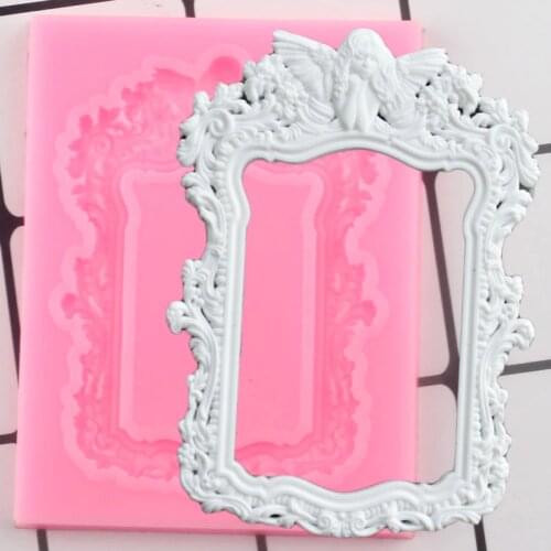 Frame Lace Silicone Molds Angel Cake Border Fondant Mold Cupcake DIY Cake Decorating Tools Candy Clay Chocolate Gumpaste Moulds