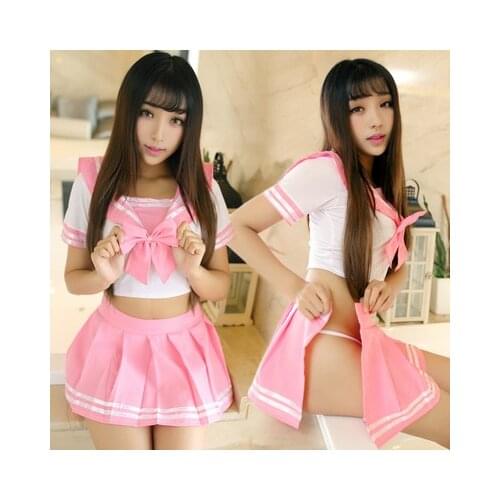 Sexy Underwear Pure Pink Student Sailor Uniform Set Temptation Role Play