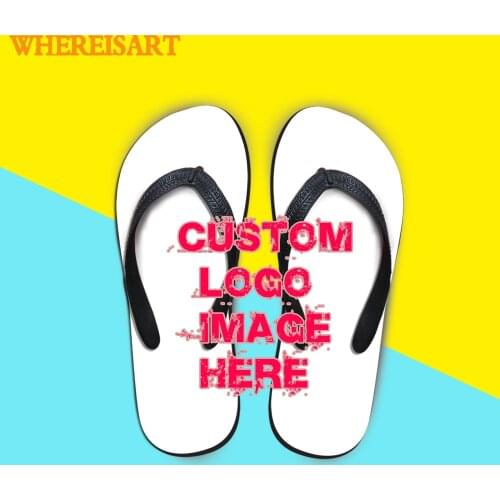 Customized Logo Image Tropical Casual Brand Womens Flip Flops Summer 2020 Home Casual Flats Slippers Ladie Beach Flip Girls