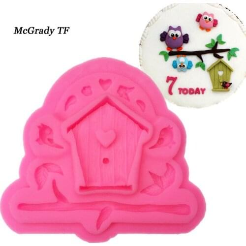 DIY Sugarcraft Bird House Silicone Mold Fondant Mold Cake Decorating Tools Chocolate Mold