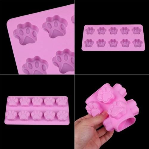 Lovely Dog Paw Silicone Mold Form Soap Cookies Chocolate Stencil Silicone Form Cake Decorating Tools Kitchen Pastry Tools
