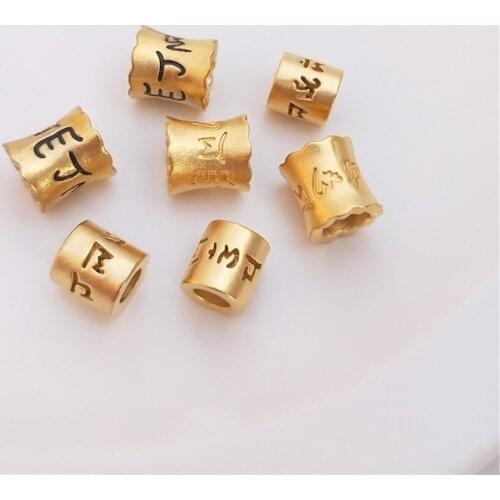 Vietnam sand gold not fade color six words of truth bead pendant transshipment bead diy bracelet necklace jewelry accessories