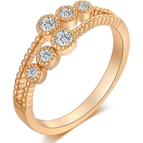 High quality Fashion Micro Inlayed Cross Rings For Women Wedding Cubic Zircon Crystal Ring Gold Color Fashion desgin Dropshippin