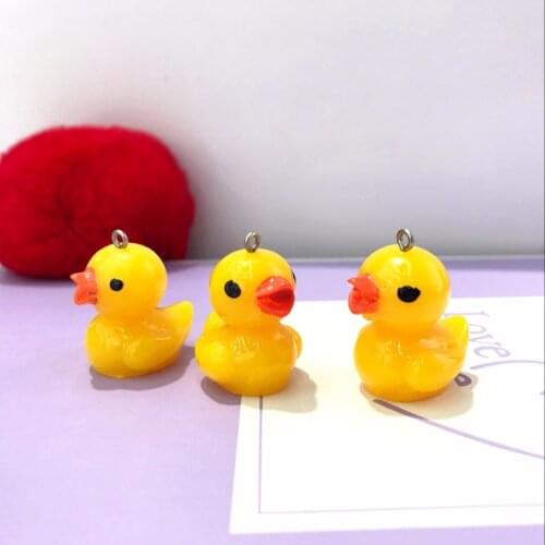 ZALEBABA 3D resin Rhubarb duck charms very cute keychain pendant necklace pendant for DIY decoration