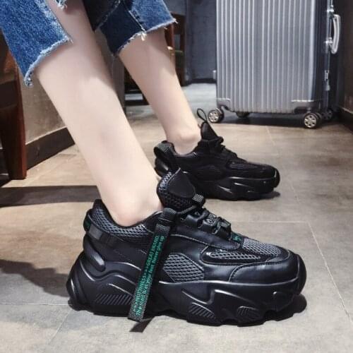 Womens autumn shoes 2021 new autumn muffin thick bottom net red versatile black