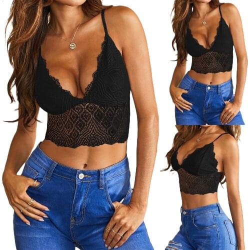 Ladies Summer Sexy Underwear, Women Fashionable Lace Edge V-neck Thin Shoulder Strap Perspective Suspender Camisole