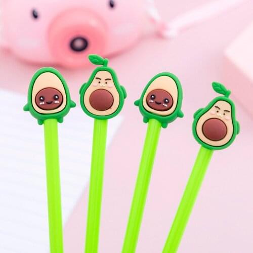 1pcs Avocado Gel Pen Kawaii Face Expression Pen 0.5mm Black Ink Neutral Pen for Kids Gifts Writing School Supplies Escolar