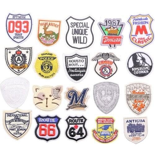 1 PCS Crown Shield Embroidery Clothing Stripe Iron Decal Backpack Badge DIY Clothing Accessories Jacket Bag Sewing Sticker