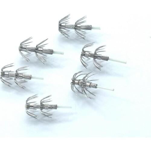 10pcs new stainless steel 12 needle 10 needle luminous double umbrella fish hook with attractive squid hook sea fishing hook