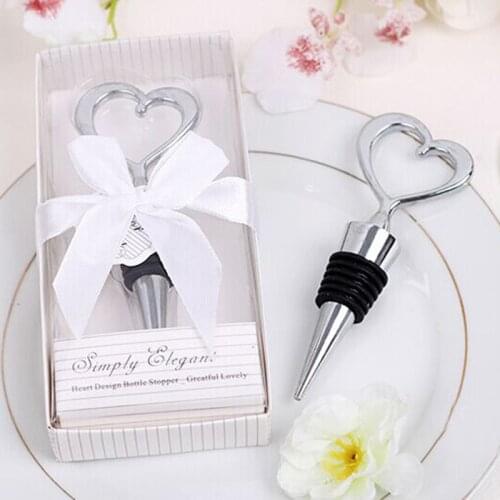 100PCS/LOT Heart-shaped wine bottle stopper topo de bolo party supplies wedding favor and gift FREE SHIPPING