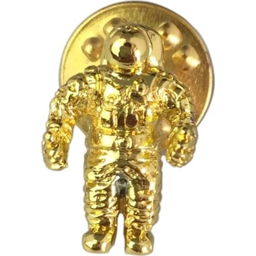 3D Gold plating Astronaut Robot Planet Space Pins Button shuttle Universe Warfare Brooches Clothes Jacket Badge for girls boys