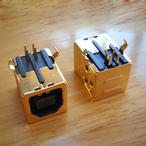 5pcs High quality DIY 3U" Gold Plating USB 2.0 B Type Female Socket Printer Interface