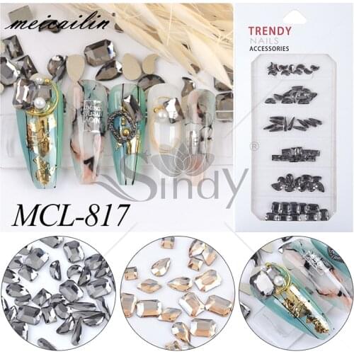 60pcs Mixed Color 3D Rhinestones Nail Art Decorations Crystal Gems Jewelry Mix Style Stones Charm Glass Manicure Accessories Set