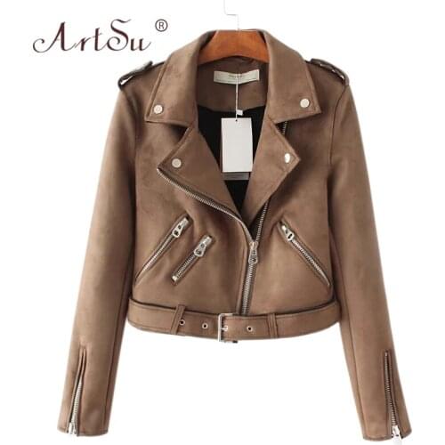 Женские замшевые куртки ArtSu China At AliExpress