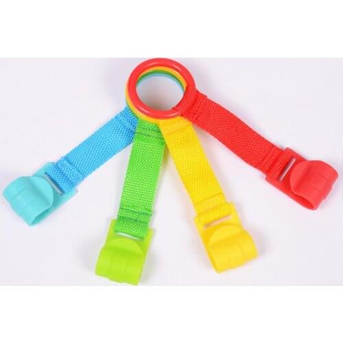 Baby Training Ring 4 Colors Available Oval-shaped Simple Operation Smooth Edges Material Safety Baby Crib Pull Ring for Toddler