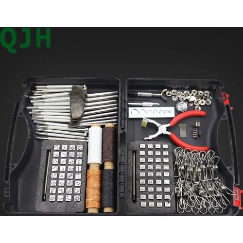 DIY leather craft tool kit household hand sewing stitching punching carving work saddle leather craft accessory kit tool
