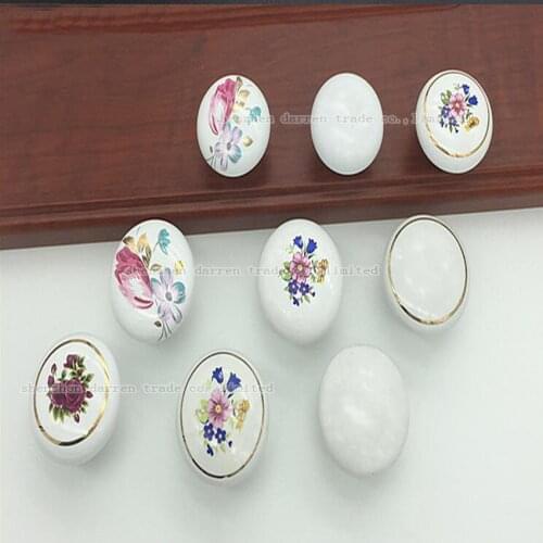 European garden ceramic drawer handle modern simple single - hole cabinet door furniture cabinet round door handle