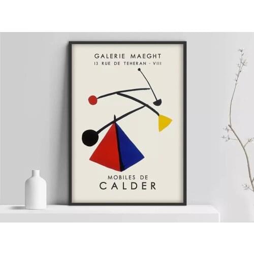 Alexander Calder art Exhibition Poster, Mobiles de Calder Art Print,Gallerie maeght, Abstract ar, Exhibition wall art