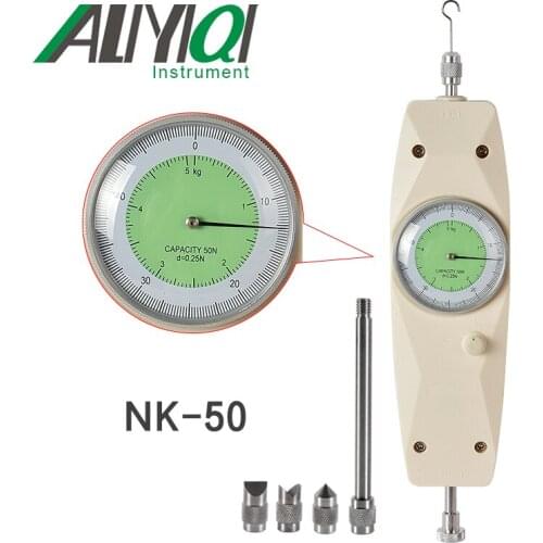 Free Shipping NK-50N Analog Force Gauge Push And Pull Testing Meter 50N/5Kg Dynamometer