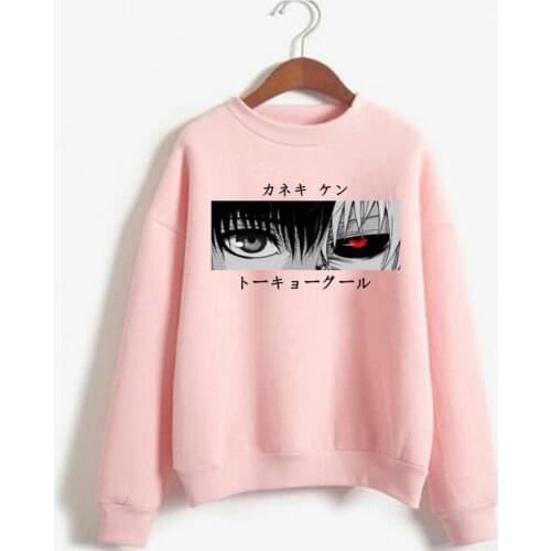 Kawaii Hoodie Hip Hop Anime Tokyo Ghoul Hoodies Kaneki Ken Eyes Pullovers Tops Loose Long Sleeves Autumn Man Clothes