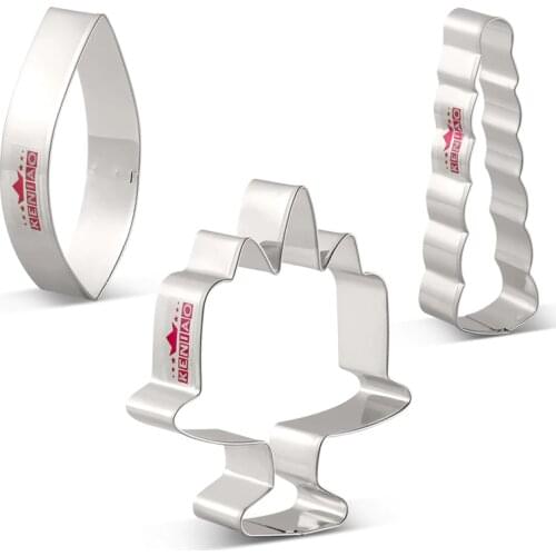 KENIAO Unicorn Cookie Cutters Set for Party - 3 Piece - Unicorn Ear, Unicorn Horn and Cake Biscuit Cutter - Stainless Steel