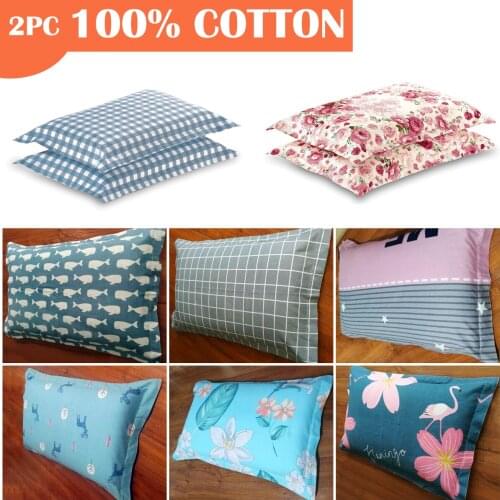 1Pair 100% Cotton Made Thick Pillowcase High Density Cotton Bedding Sets Healthy Sleep Pillows Cover Geometric Print Pillowcase