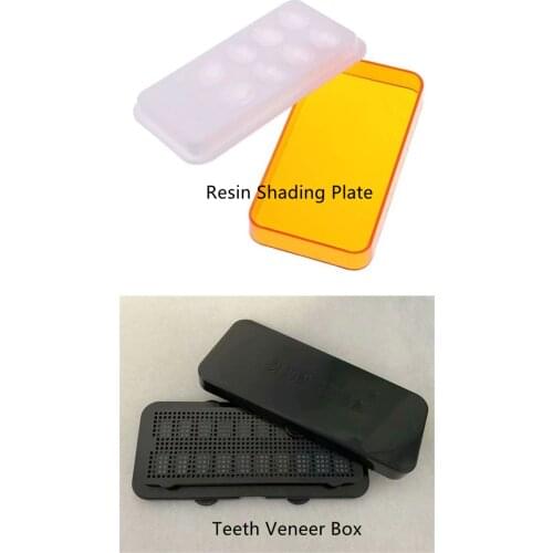 Denture Tooth Porcelain Veneer Box Cleaning 20 Grids for Storage Teeth Cleaner Case Square Plastic Black