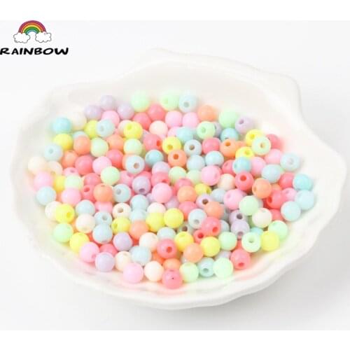 Mixed Candy Color Acrylic Round Seed Beads Fit Jewelry Making DIY 4mm 1000pcs