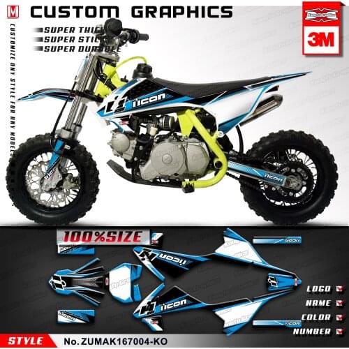 KUNGFU GRAPHICS Kids Mini Dirt Bike Stickers Design Self Adhesives for ZUUMAV K1 50 60 70, Customizable