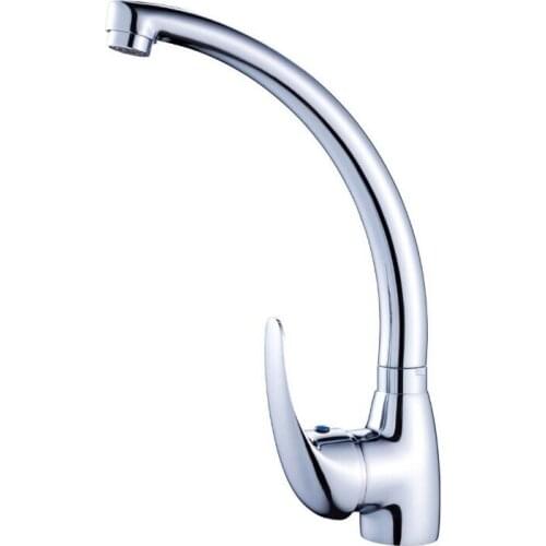L15063 - Luxury Deck Mounted Chrome Finish Brass Hot and Cold Water Kitchen Sink Tap