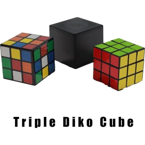 Triple Diko Cube Magic Props Magic Cube Illusion Magic Disappear Toys Tricks,Stage Magic,Street,Magia Toys,Classic,Joke,Gadget